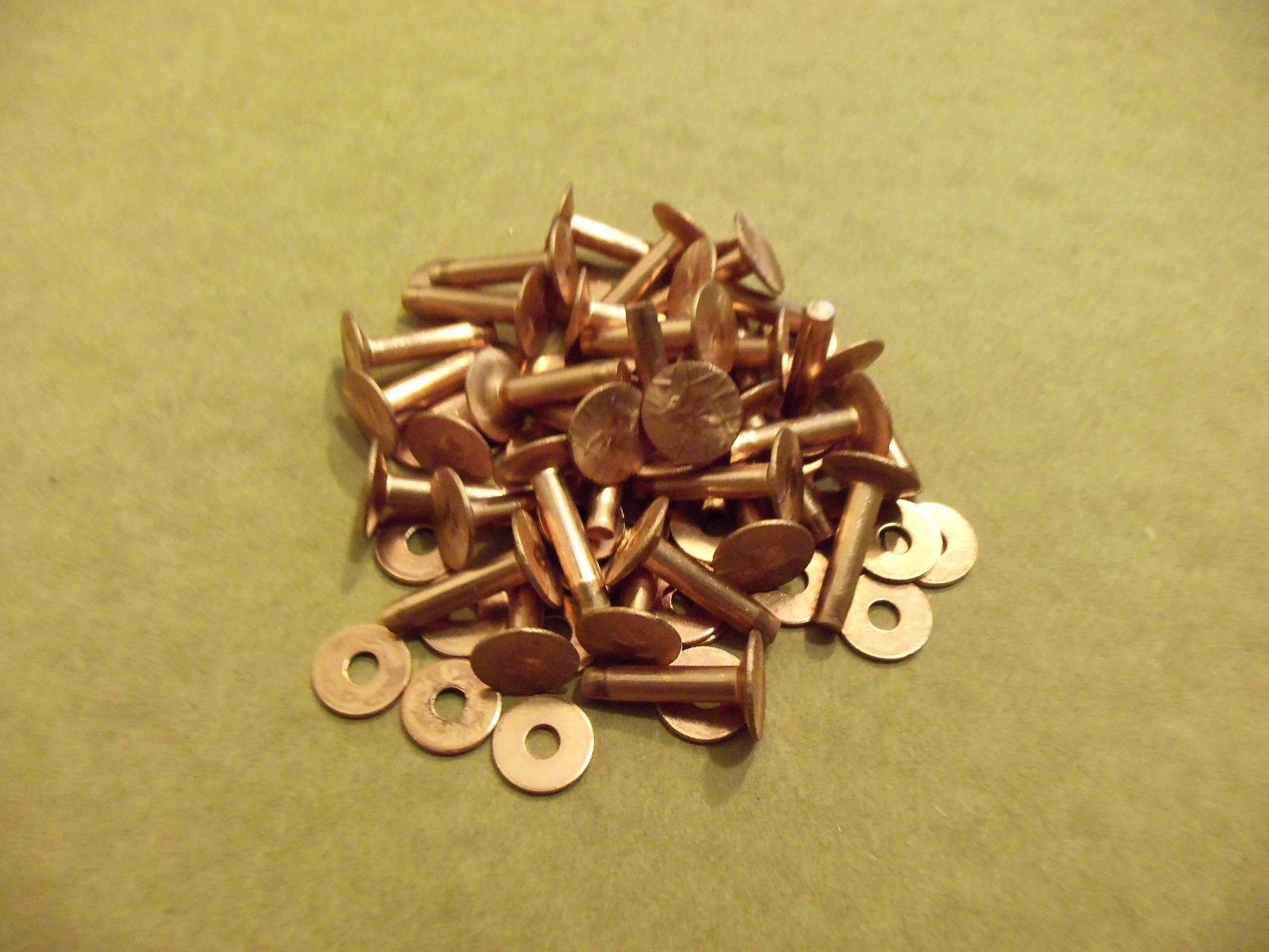 Copper Rivets /& Burrs #9 YOUR choice of quantity /& length Made in USA SCA belt