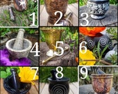 Mortar and Pestle Set, Marble Mortar, Etched Stone herb grinder, kitchen decor, Apothecary, Wiccan Altar, Herb Spells, spiral, Celtic knots