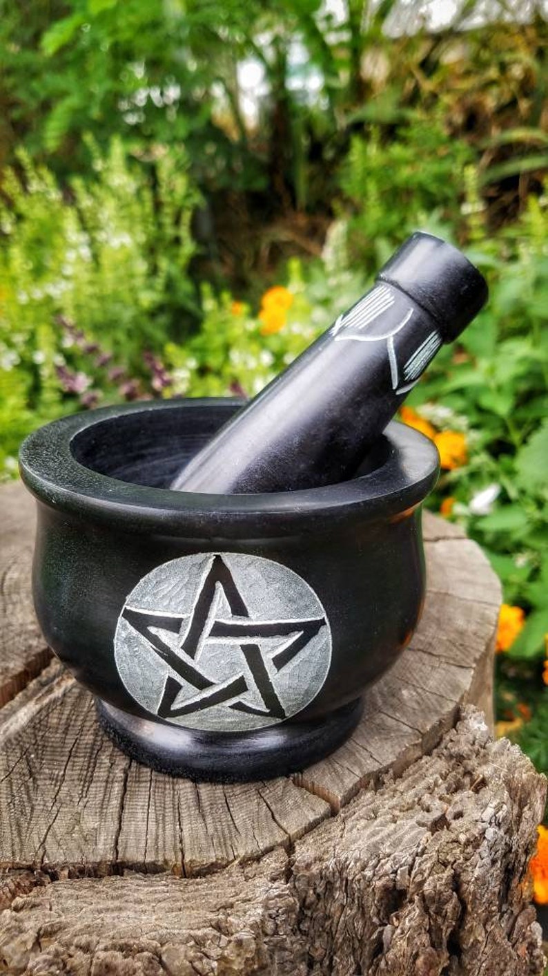 XL Mortar and Pestle Set Marble Mortar Cast Iron Cauldron Etsy