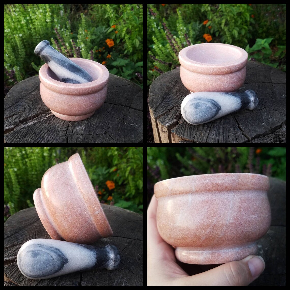 XL Mortar and Pestle Set Marble Mortar Cast Iron Cauldron Etsy