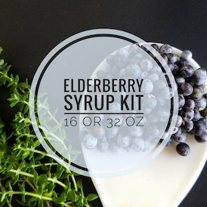 Kit DIY sirop de sureau bio, baies de sureau noires bio, fiche recette