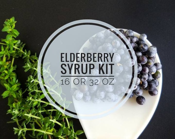 Organic DIY Elderberry Syrup Kit, organic black elderberries, recipe card