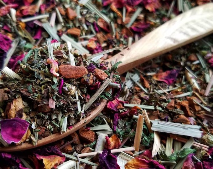 The Lovers Balance Harmony Venus Ruled Herbs Loose Leaf Tea Blend, all natural handcrafted artisan wildcrafted organic loose leaf herbal tea