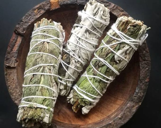 Peppermint Smudge Wands White Sage Smoke Cleansing Ritual House Smudging Cleanse Sage Sticks Natural Incense Dried Herb Bundles Altar Tools