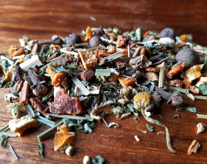 Thinning The Veil Loose Leaf Tea Blend, Samhain Spirit Work Halloween all natural handcrafted artisan wildcrafted organic loose herbal tea