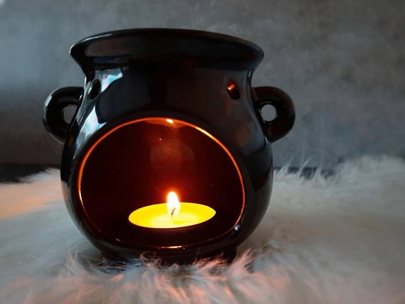 Witch and Cauldron Ceramic Oil Burner