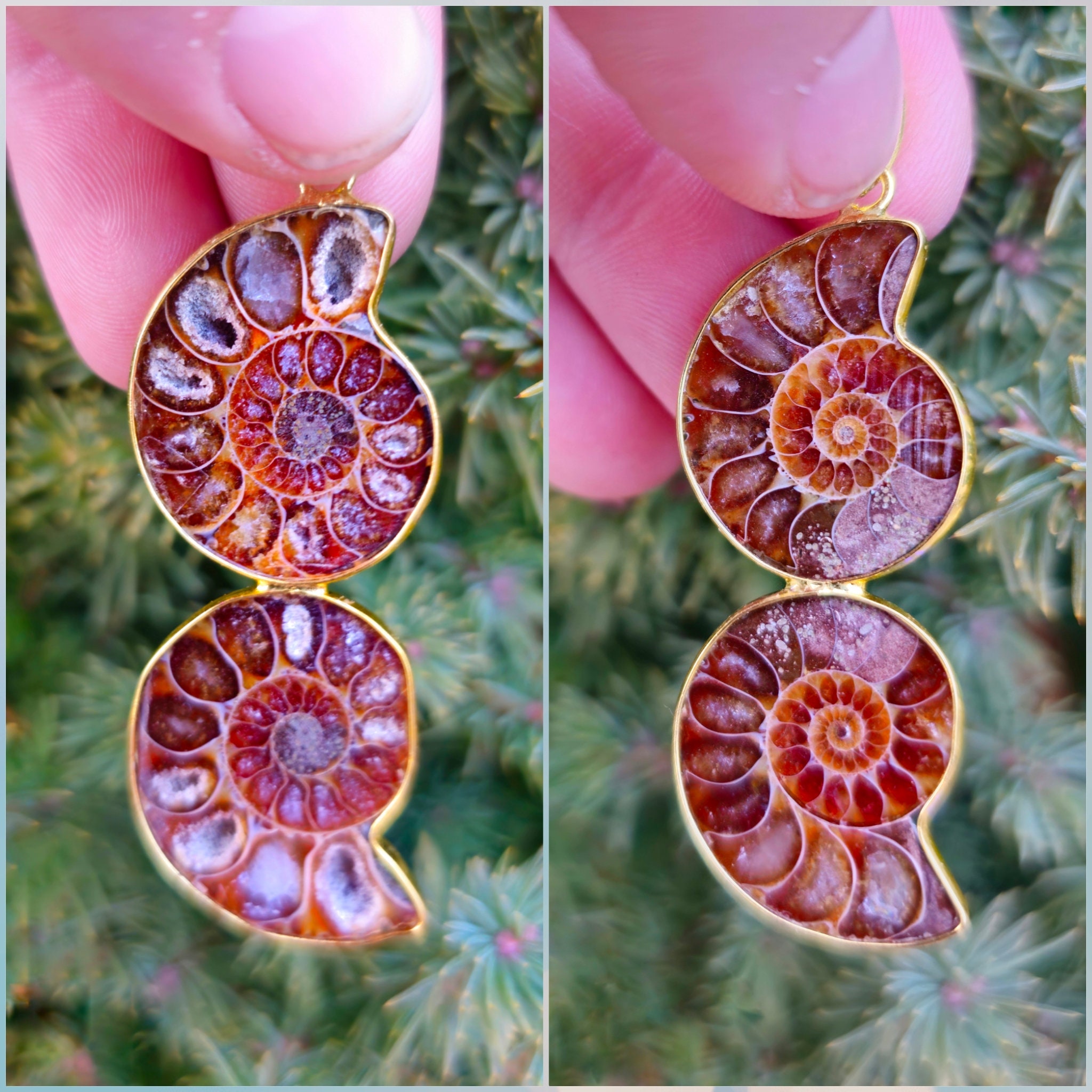 Pendentif Ammonite Fossile 3-4 Cm - Pierre Naturelle Faite Main, Bijou énergétique Homme Femme