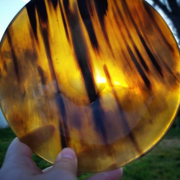 Buffalo Horn Scrying Bowl, Large Hand Carved Polished Buffalo Horn Offering Dish Southwest Decor, Jewelry Trinket Dish, Divination Tool Seer