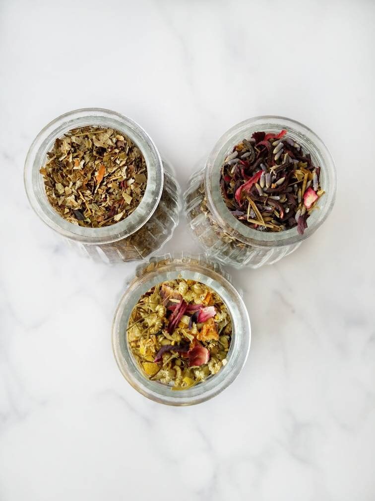 Herbal Loose Leaf Tea Gift Set Trio, Caffeine Free, all natural