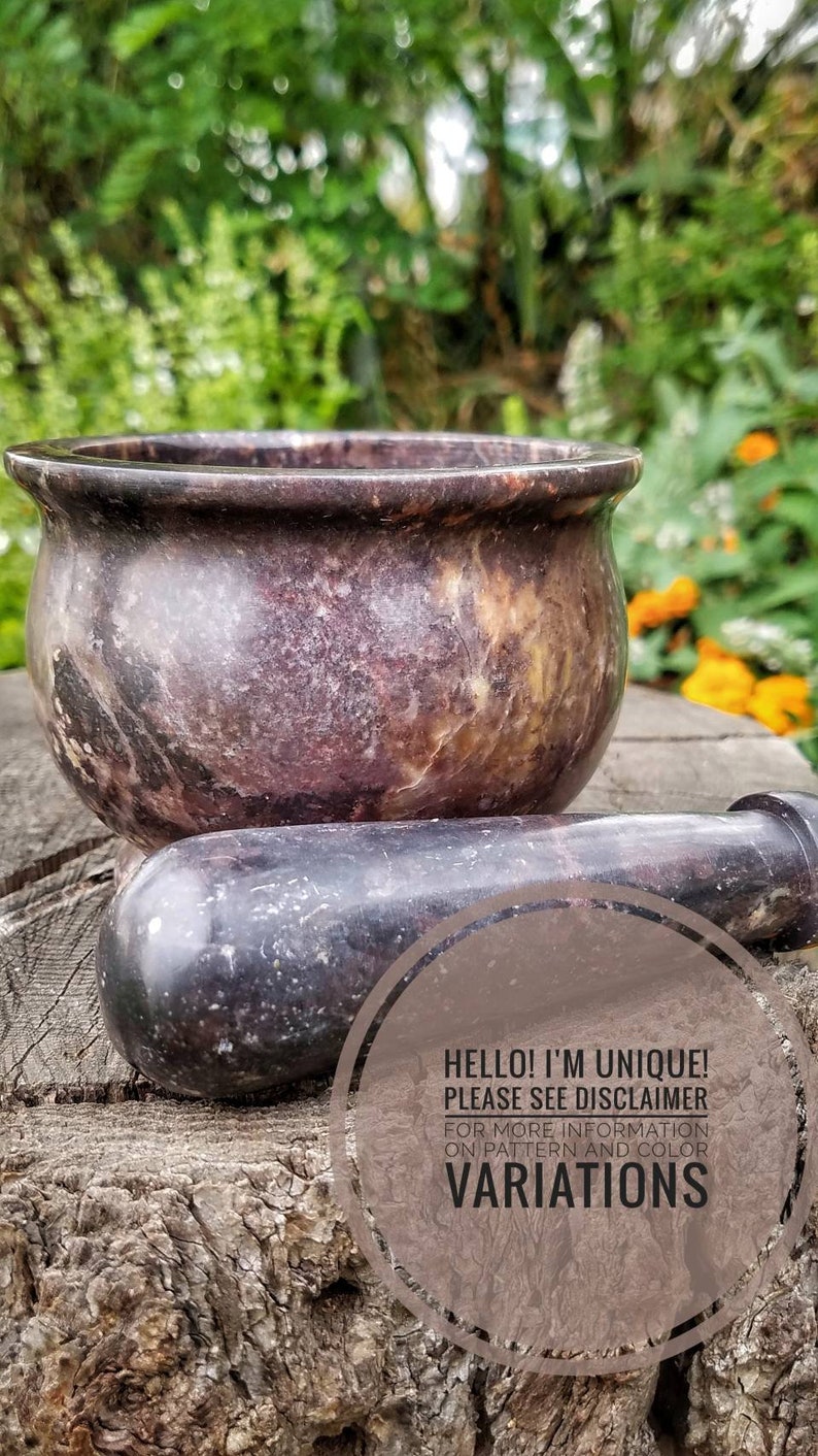 XL Mortar and Pestle Set Marble Mortar Cast Iron Cauldron Etsy