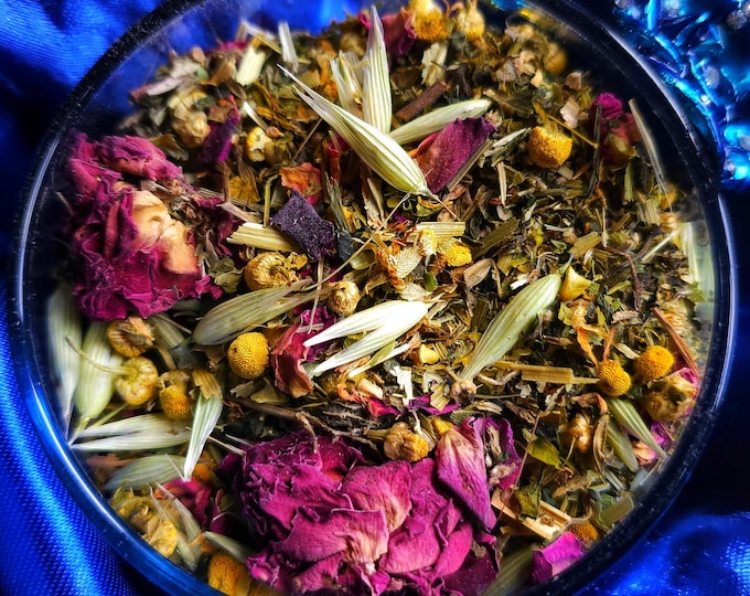 Darkest Night Herbal Loose Leaf Tea Blend for heartbreak difficult times, all natural handcrafted artisan wildcrafted organic loose tea