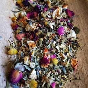 Introspection and Reflection Meditation Musings Loose Leaf Tea Blend, natural handcrafted artisan wildcrafted organic loose leaf herbal teas