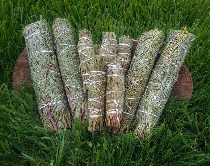 CEDAR Smudge Wand Smoke Cleansing Ritual House Smudging Cleanse Sage Sticks Natural Incense Smudging Dried Herb Bundle Altar Tools Offerings
