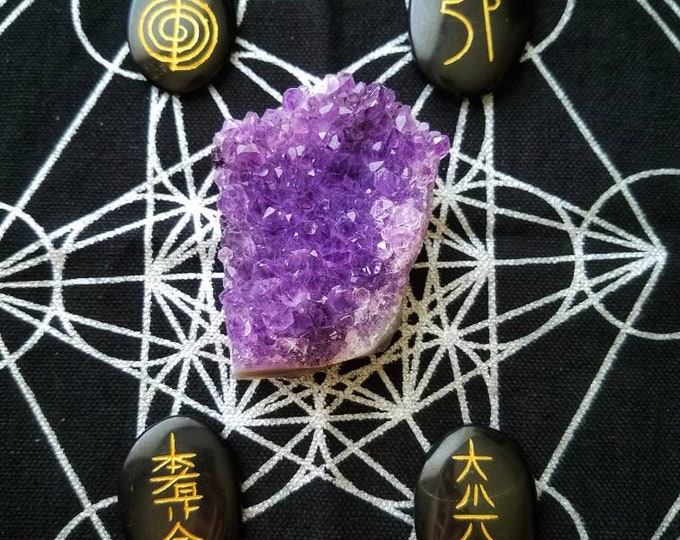 Usui Reiki Stones Symbol Sets, Engraved Meditation Spiritual Crystals, Genuine Carved Gemstone, Usui Shiki Ryoho Attunement