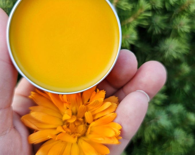 Simply Calendula Salve, Unscented Natural Skincare for Hands, Cuticles, Tattoos, Everyday Hydration, Organic Herbal Balm for Dry Rough Skin