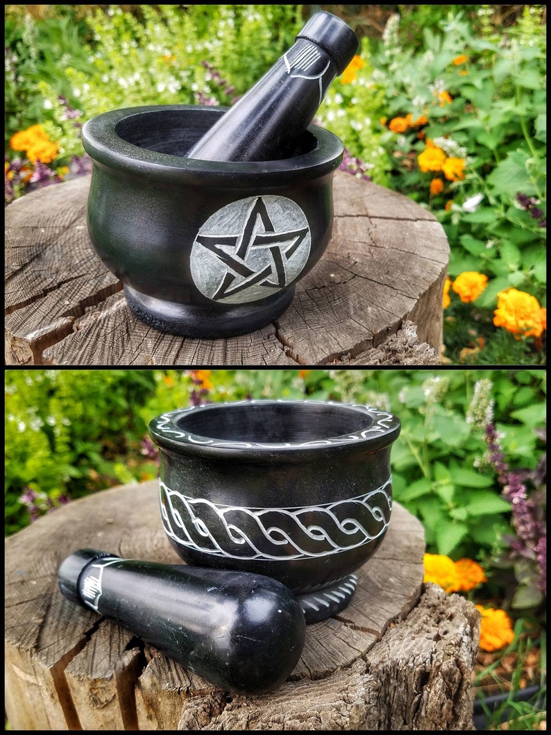 XL Mortar and Pestle Set Marble Mortar Cast Iron Cauldron Etsy