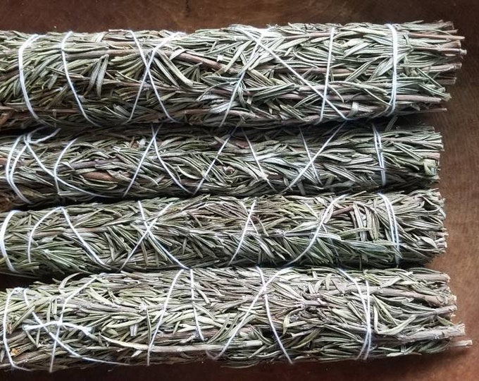 ROSEMARY Smudge Wand Smoke Cleansing Ritual House Smudging Sage Sticks Natural Incense Smudging Dried Herb Bundle Altar Tools Offerings