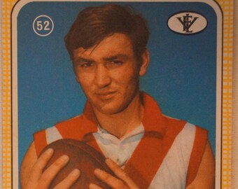 South Melbourne AFL-VFL Football Vintage 1972 Scanlens Trade Card John Pitura