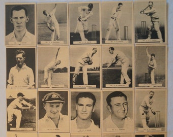 1951 - Vintage - Potter and Moore - Cricket Cards - Complete Set - Australian Cricketers