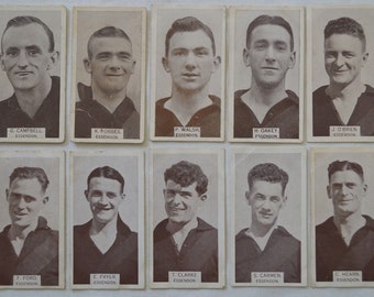 Essendon Bombers Vintage 1933 Wills Cigarettes Football Cards Complete Team Set