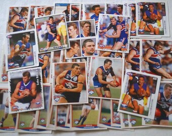 Footscray AFL-VFL Lot x 50+ Football Stickers Doubles, Triples etc big Big Names