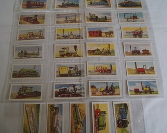 150 Years Locomotives Vintage 1950's Miranda Trade Cards -Complete Set of 50 - In Plastic Sleeve