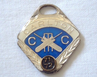 Cricket -Vintage 1971 Carlton Cricket Club Member's Badge Half Century Old Luke