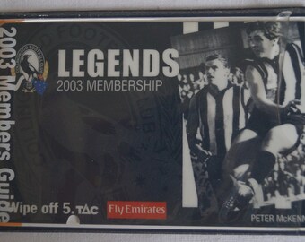 Collingwood Magpies AFL-VFL Football Legends Members Pass Card & Holder - Peter McKenna