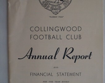Collingwood Magpies AFL-VFL Football Vintage 1955 Annual Report Great Info &Pics