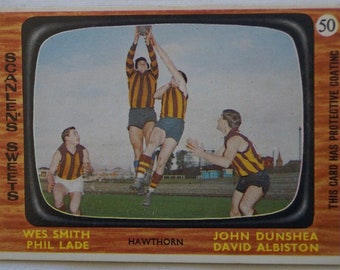 Hawthorn Hawks AFL-VFL Football Vintage 1967 Scanlens Card Smith Lade Dunshea...