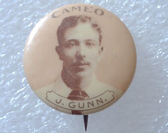 Cricket Rare 1901 English Cricketers Cameo American Tobacco Pin J. Gunn