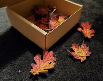 Leather Leaves, box of varied (2-3 inches)