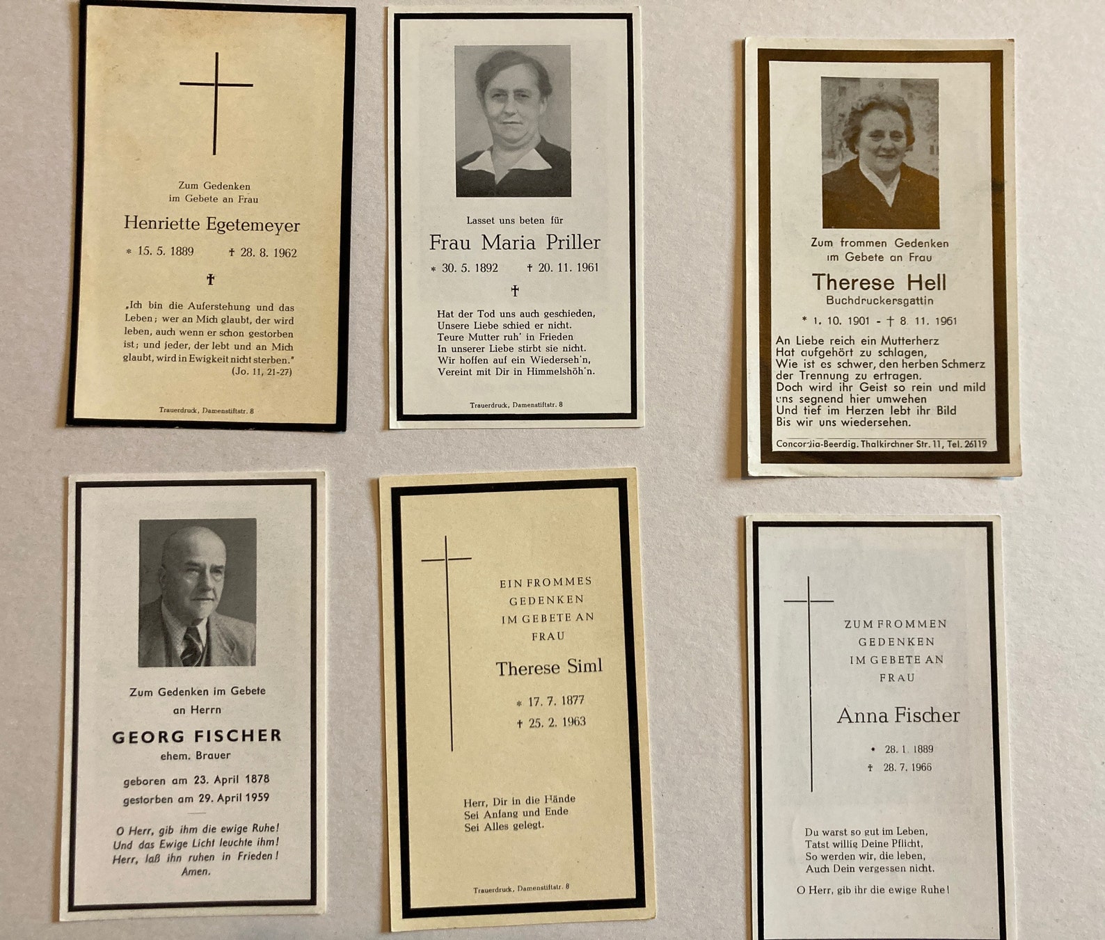 Vintage German Funeral Death Cards Etsy