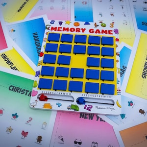 CARTES de jeu de mémoire pour les vacances d'hiver (pour Melissa & Doug uniquement) TÉLÉCHARGEMENT NUMÉRIQUE uniquement, Noël, Hanoukka, père Noël, flocons de neige, mitaines, etc.