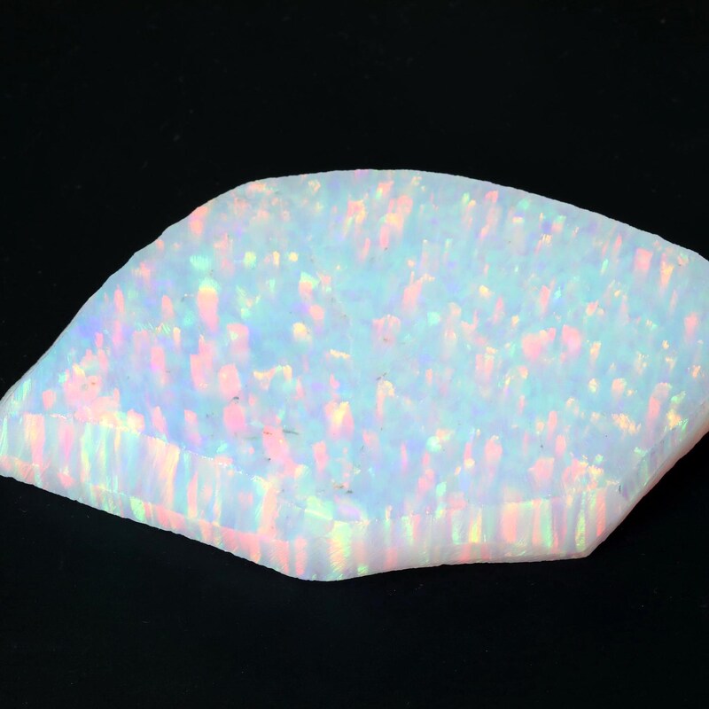 thumbnail image 2 of MINERALA White Synthetic Opal Cube Loose Beads – Fully Drilled, 3mm-8mm (WP002B2) 2 of 6