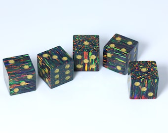 1 piece 16mm Bello Opal dice OP32 Black lab grown synthetic opal handmade DIY bead game casino lab created