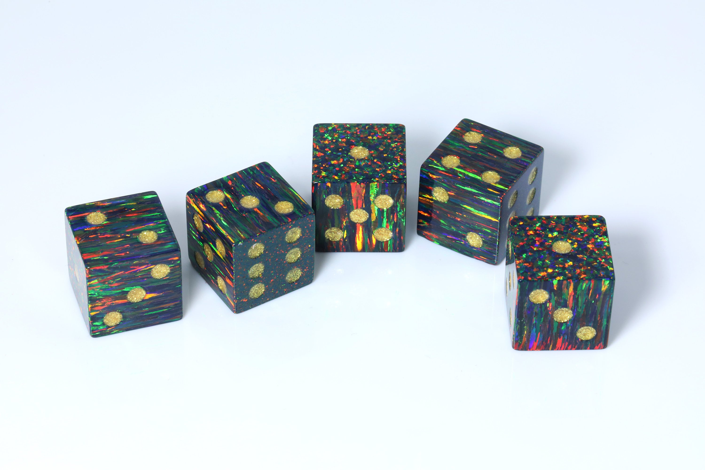 1 piece 16mm Bello Opal dice OP32 Black lab grown synthetic opal handmade DIY bead game casino lab created
