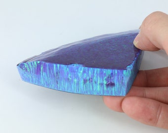 Bello Opal 97g OP40 Purple Lab grown synthetic opal rough block slab stone wood resin inlay sterling silver ring and pendant pen stimulated