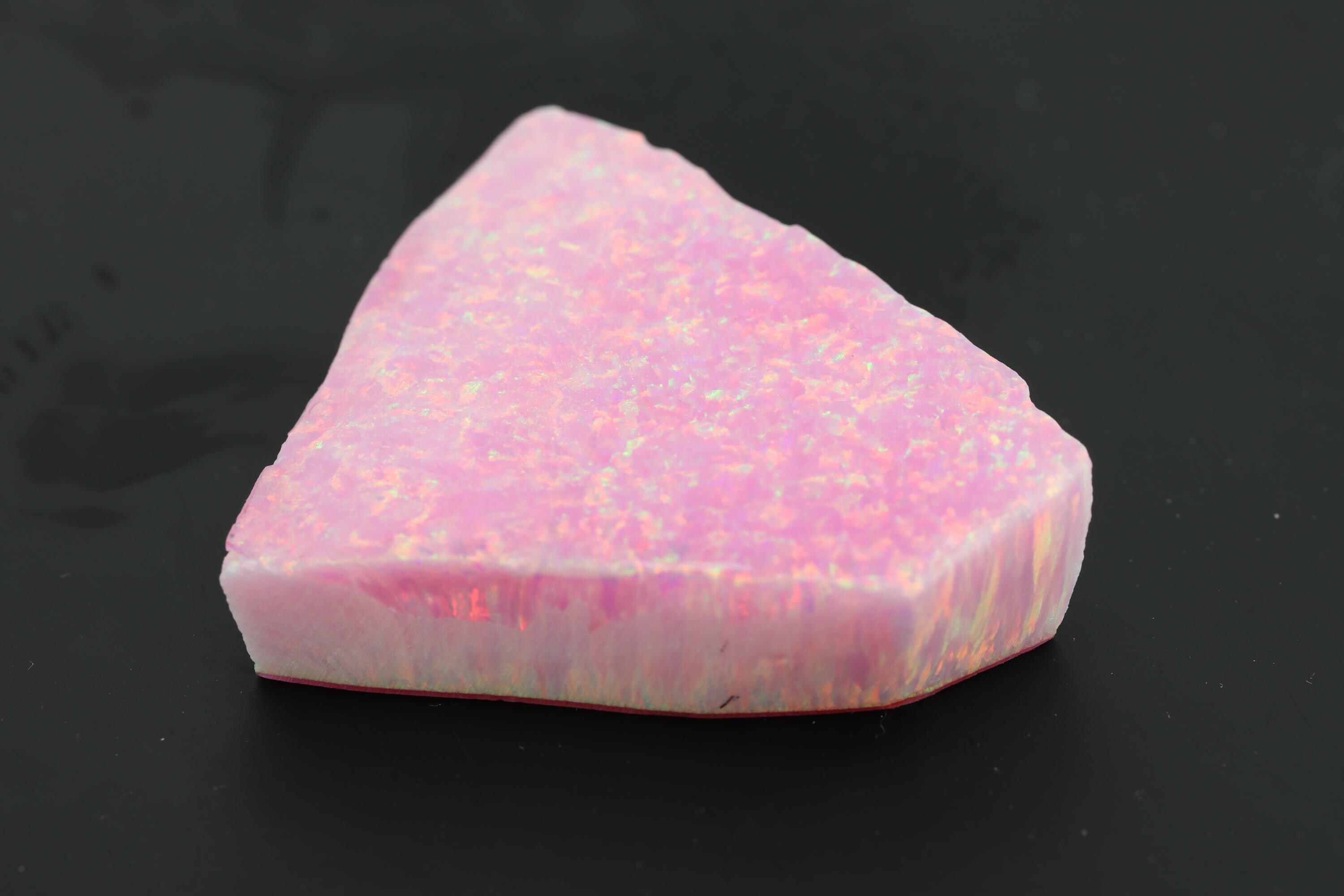 41g OP83 Pink Bello Opal Rough Block Kyocera Lab-grown Block Slab