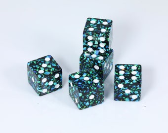 1 piece 16mm Bello Opal Mosaic dice OMBK7 Crushed opal lab grown synthetic opal handmade DIY bead game casino
