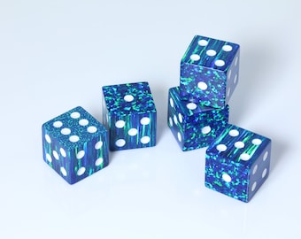 1 piece 16mm Bello Opal dice OP14 sleepy blue lab grown synthetic opal handmade DIY bead game casino