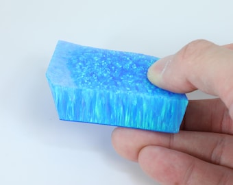Jelly Opal 52g OP508 Bello Opal Blue Lab Grown Synthetic Opal Rough Slab Stone for opal inlay ring and carving (Kyocera Opal)