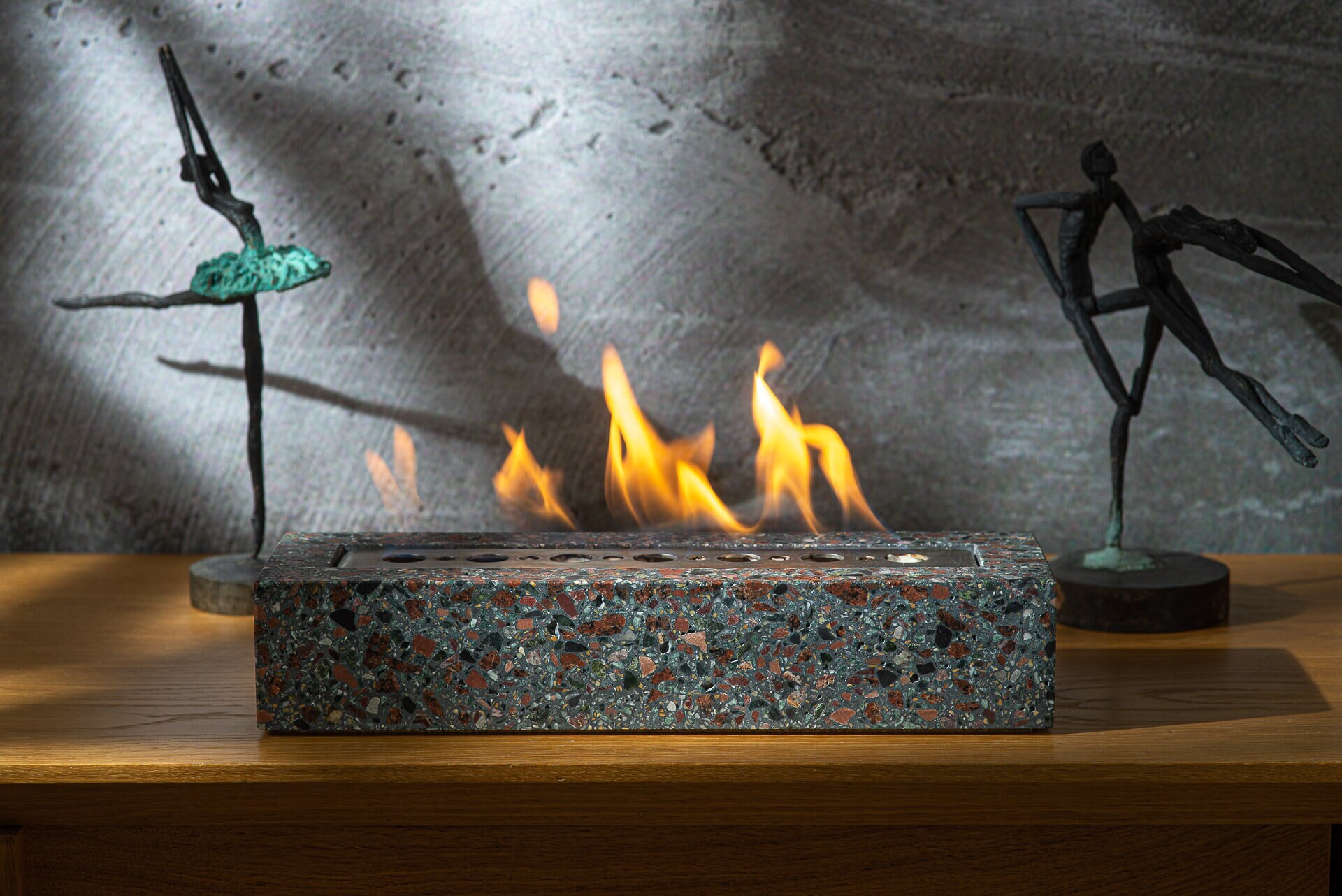 Real Marble Table Fire Pit Solid Handmade Stone Patio Fire - Etsy UK