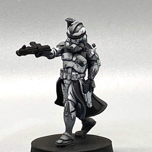 Wolfpack Clone Commander Miniature SW Legion Compatible 38-40mm tall Multi-Piece Resin 3D Print Dark Fire Designs image 1