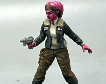 Female Smuggling Scoundrel Miniature - SW Legion Compatible (38-40mm tall) Multi-Piece Resin 3D Print - Dark Fire Designs