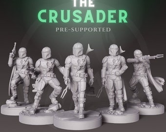 The Mercenary Crusader - Single Miniature - SW Legion Compatible (38-40mm tall) Resin 3D Print - Dark Fire Designs