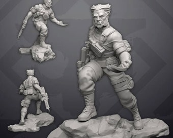 Badger Operative Superhero Miniature - MCP/Crisis Protocol Compatible (40mm tall) Resin 3D Print - Skullforge Studios