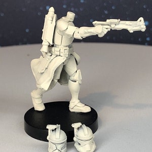 Wolfpack Clone Commander Miniature SW Legion Compatible 38-40mm tall Multi-Piece Resin 3D Print Dark Fire Designs image 5