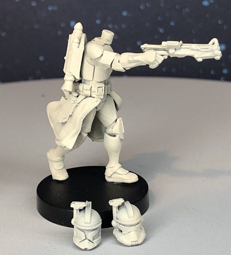 Wolfpack Clone Commander Miniature SW Legion Compatible 38-40mm tall Multi-Piece Resin 3D Print Dark Fire Designs image 5