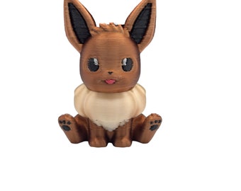 Basic Evolution Fox - Plastic Poke Figurine -  2 Inch Tall 3D Printed Color Plastic Print